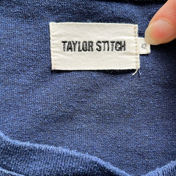 Taylor Stitch Heavy Bag Henley in Navy - Picture 5 of 8